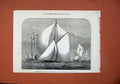 Old Antique Print 1873 Cutter Yacht Kriemhilda Royal Albert Regatta Ship 19th