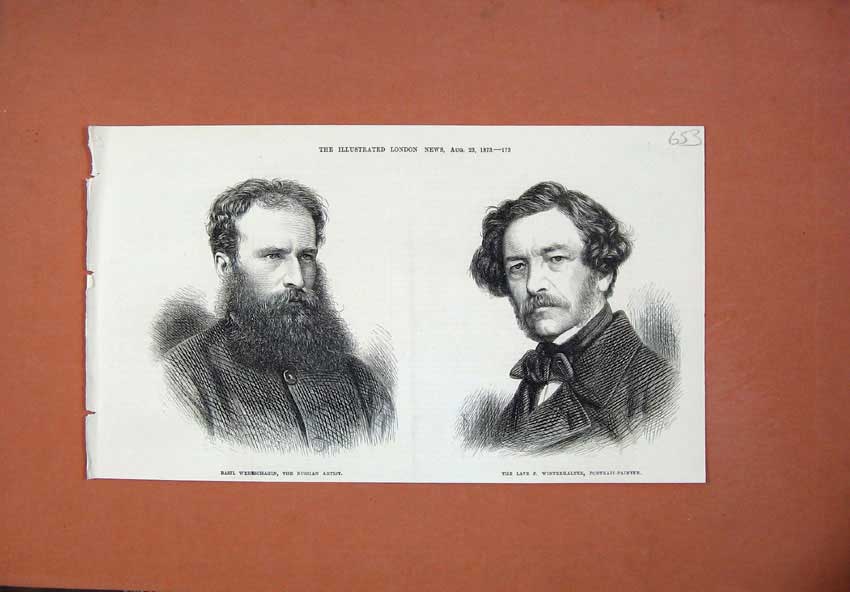 Old Antique Print 1873 Basil Wereschagin Russian Artist Winterhalter Art 19th