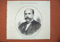 Original Old Antique Print 1873 Senor Castelar President Spanish Courts Man