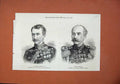 Old Antique Print 1873 Sir Garnet Wolseley General Kaufmann Commander War 19th