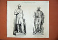 Original Old Antique Print 1873 Statue Chadwick Bolton Marquis Downshire Men
