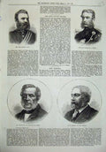 Old Antique Print Captain Nicol 1874 Huyshe Gordon Twells Parliament Men 19th
