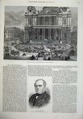 Old Antique Print 1874 St Paul'S Churchyard Statue Oke Lord Mayor London 19th