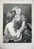 Original Old Antique Print 1874 Nursey Tales Children Little Girls Dobson 19th