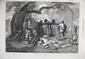 Original Old Antique Print 1874 Famine India Village Well People Water Fine Art