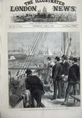 Old Antique Print 1874 Prince Wales Royal Thames Yacht Club Ships Steamer 19th