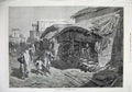 Old Antique Print 1874 Native Shop Bazaar Street Calcutta People Fine Art 19th