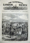 Old Antique Print 1874 War Spain Battery San Lorenzo Bilbao Army Fine Art 19th
