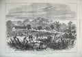 Original Old Antique Print 1874 Ashantee War Battle-Field Abrakrampa Natives