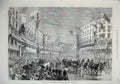Old Antique Print 1874 Royal Entry London Procession Regent Street Horses 19th