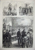 Original Old Antique Print Tichborne Trial 1874 Judge Courtroom Men Victorian