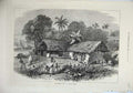 Original Old Antique Print Famine India 1874 Bengal Village Natives House 19th