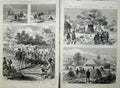 Antique Old Print 1874 Ashantee War Cape Coast Castle Captain Glover Army 19th
