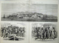Old Antique Print 1874 Africa Freetown Sierra Leone Negro Men Volta Ship 19th