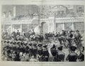 Antique Old Print 1874 Royal Procession London Sailors Admiralty Saluting 19th