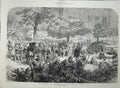 Original Old Antique Print Ashantee War 1874 Head-Quarters Battle Amoaful Army