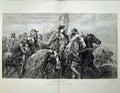 Old Antique Print 1874 Fine Art John Gilbert Army Horses Knight Armour 19th