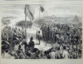Original Old Antique Print 1874 Emperor Russia Aldershot Review Army War 19th