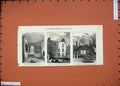 Original Old Antique Print 1874 Livingstone House Bedroom Garden Trees Fine Art