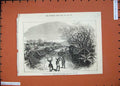 Original Old Antique Print 1874 Ashantee War Inquabim Station Road Prah Natives
