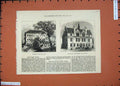 Original Old Antique Print 1874 Government House Cape Coast Schools Harper Kent
