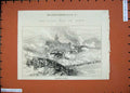Original Old Antique Print Civil War Spain 1874 Bombardment Hernani Battle Army