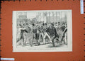 Old Antique Print 1874 Assault Gambetta Sainte-Croix Lazare Station Paris 19th