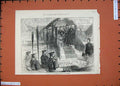 Original Old Antique Print Embarkation Emperor Russia Gravesend Boat 1874 19th