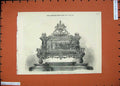 Original Old Antique Print 1874 Casket City London Address Emperor Russia 19th