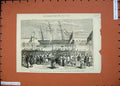 Original Old Antique Print 1874 Troops Ship Ashantee War Sarmatian Sailing 19th