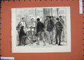 Original Old Antique Print 1874 Universities Boat Race Thames Weighing Crew Men