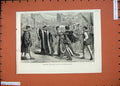 Original Old Antique Print Scene Mary Queen Scots 1874 Princess Theatre Men