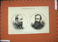 Original Old Antique Print 1874 Parliament Palmer Durham Burt Morpeth Men 19th
