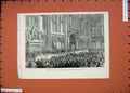 Original Old Antique Print 1874 Luncheon Lord Mayor Prince Wales Guildhall 19th