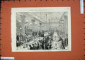 Old Antique Print 1874 Christmas Dinner Newsboys Manchester Banquet Art 19th