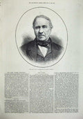 Original Old Antique Print 1874 Late Bryan Waller Proctor Barry Cornwall Man