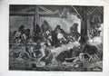 Old Antique Print 1874 Vagrants Lime-Kilns Paris France Poor People Art 19th