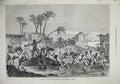 Original Old Antique Print 1874 Rising Nile Egyptain Siers Breach River 19th