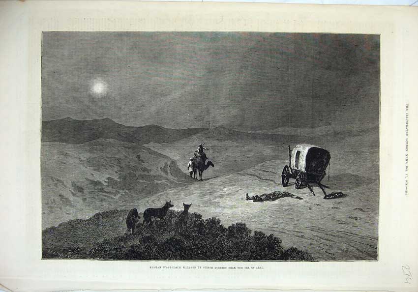 Old Antique Print 1874 Pontoon Vaal River Klipdrift African Diamond Field 19th