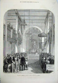 Old Antique Print 1874 King Denmark Iceland Service Reykjavik Cathedral 19th