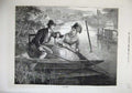 Original Old Antique Print 1874 Fine Art Woman Man Boat River Romance Victorian