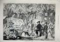 Original Old Antique Print 1874 Fete Des Loges Germain People Food Victorian