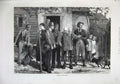 Old Antique Print 1874 Tourists Tramp Men Children Dogs Fine Art Linton 19th