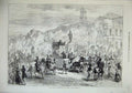 Old Antique Print 1874 Petrarch Celebration Avignon Procession Army Men 19th