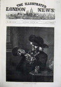 Original Old Antique Print 1874 Man Smoking Afternoon Pipe Fine Art Stammel