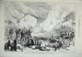 Original Old Antique Print 1874 War Spain Battle Muro Estella Village Abarzuza