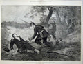 Original Old Antique Print 1874 War Sier Wounded Weapons Battle Country Crofts