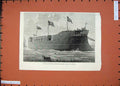 Old Antique Print Launch Turkish Ship Iron Clad Frigate Mes' Oudiyeh 1874 19th
