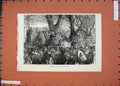 Original Old Antique Print 1874 Hospital Meeting Hyde Park People Trees 19th