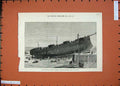 Old Antique Print 1874 Ship Independencia Brazilian Frigate Blackwall Art 19th